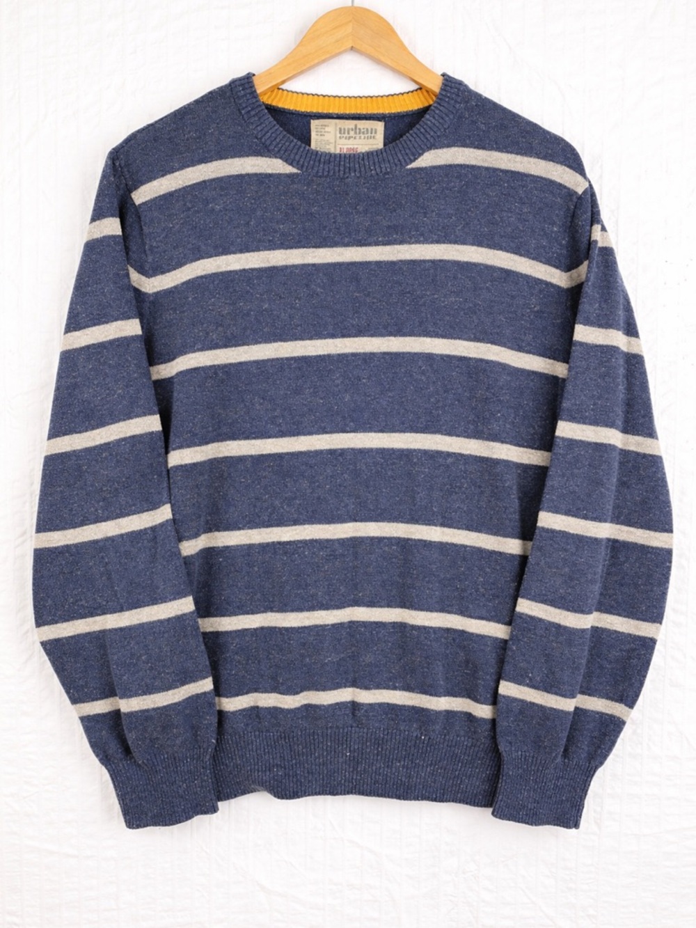 Urban Pipeline Sweater XL Blue Striped Crewneck Relaxed Fit Mens